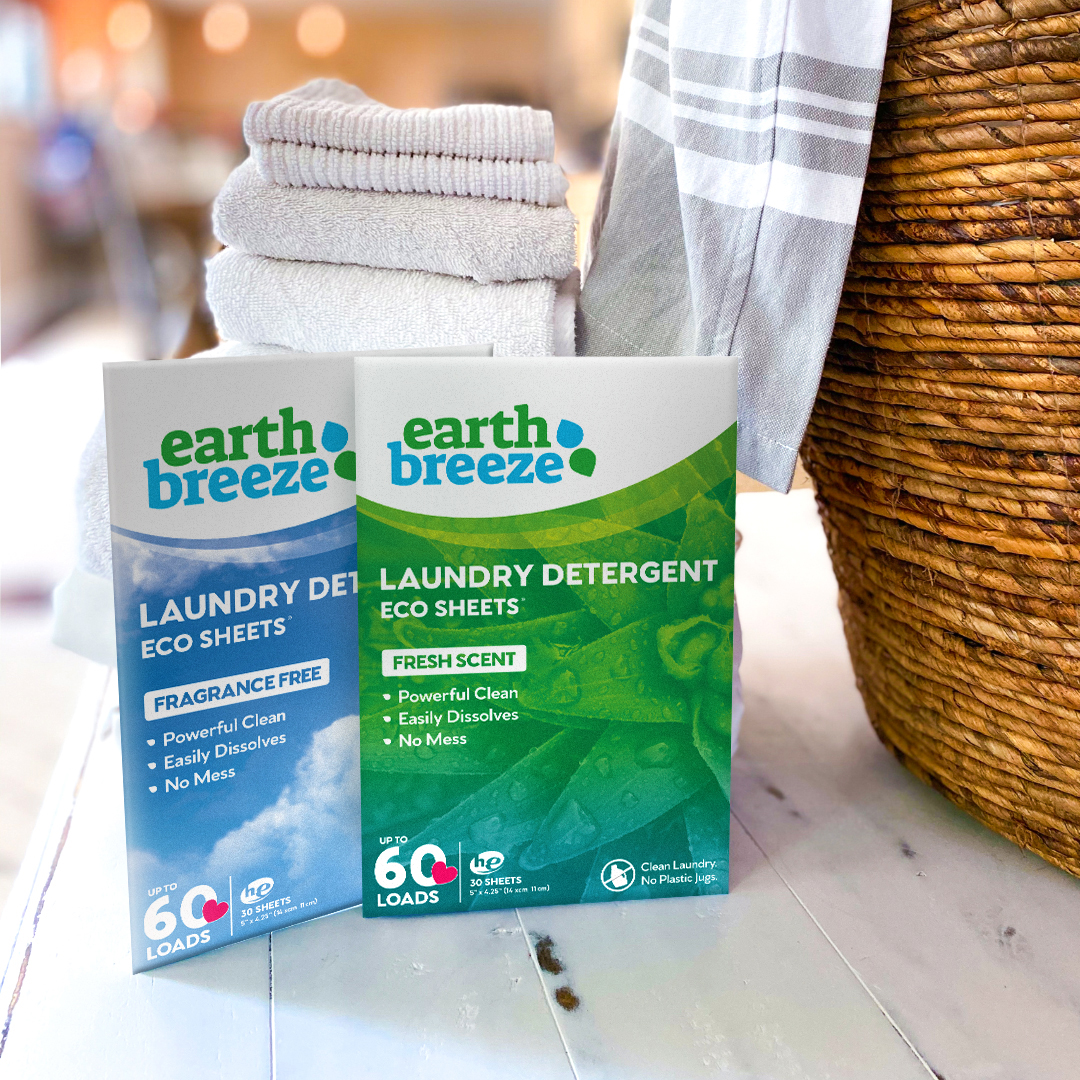 Earth Breeze Laundry Detergent Sheets - Fresh Scent - No Plastic Jug (60 Loads) 30 Sheets, Liquidless Technology - image 8 of 9