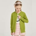 thumbnail image 2 of KEXE Kids Cardigan Girls Girls' Cardigans Girls' Cardigan With Button Loose Long Sleeve Shrug Sweaters Cropped Uniforms Kids Knit Sweater Outerwear Green 13-15 Years, 2 of 6