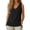 Black, variant on Women V-Neck Sleeveless Solid Split Hem Pocket Casual Summer Tank Tops