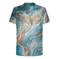 thumbnail image 4 of Summer Tops Men's Trendy Plus Size Round Neck T-shirt Marbling Print Short Sleeve Tee Shirts Mens Shirts Polo Shirts for Men on Sale Clearance（Light Blue,5XL）, 4 of 5