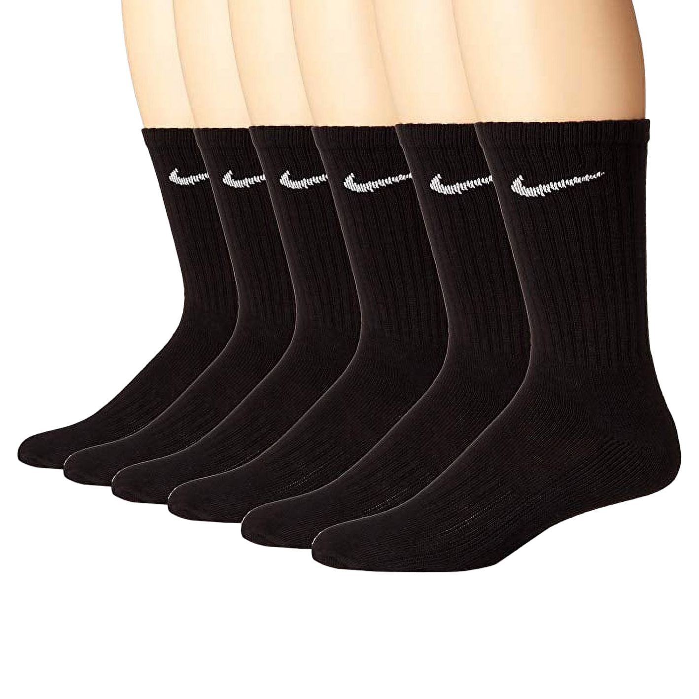 Nike Band Men's Cotton Crew Socks 6-Pack Black