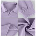 thumbnail image 5 of Havenx Men's Waffle Knit Long Sleeve Shirt V Neck Textured Shirt Waffle Knit Solid Color Pullover Relaxed Fit Lightweight Thermal Pullover Tops,Purple 4XL, 5 of 5