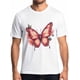 thumbnail image 1 of Camisetas de manga corta con estampado de mariposas y flores de colores para hombre, cuello redondo, temática natural., 1 of 8