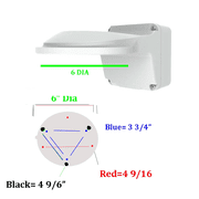 Uniview TR-WM03-D-IN-BK Wall Mount Bracket for Fixed Dome Security Cameras, Black