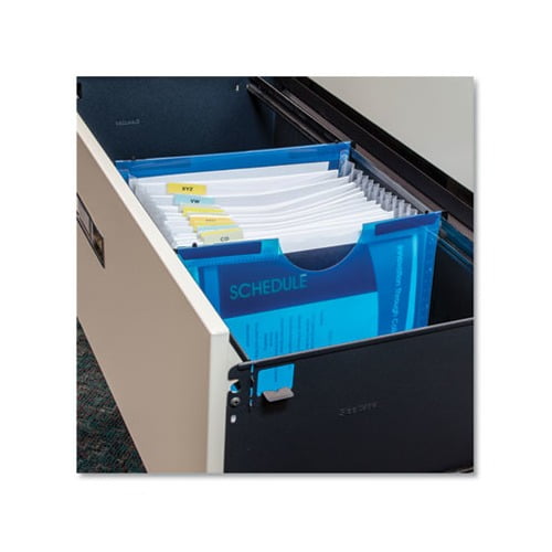 Expanding File w/ Hanging Tabs 1" Expansion, 13 Sections, Letter Size, Blue