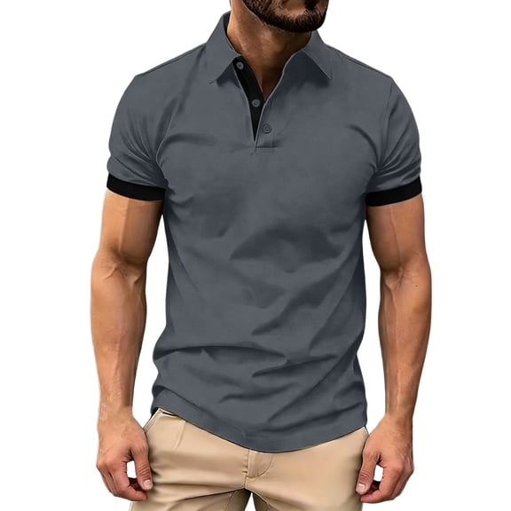 Muscularfit Work Shirts T Shirt Men Ringer Oversized Polo Shirts T-Shirt Bronze Collared Short Sleeve Casual Shirts for Men,XXXL