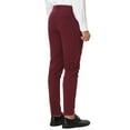 thumbnail image 3 of Unique Bargains Men's Slim Fit Flat Front Solid Color Business Chino Trouser 38 Burgundy, 3 of 6