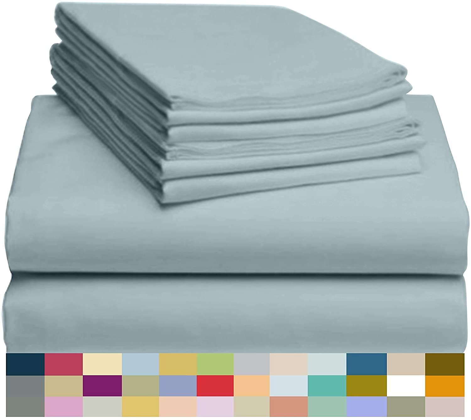 Details about   LuxClub 6 PC Sheet Set Bamboo Sheets Deep Pockets 18" Eco Friendly Wrinkle Free 