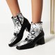thumbnail image 2 of NECHOLOGY Botas Mujer Adulto Femenino Zapatos Botines mujer Botines de mujer en otoño e invierno patrón de bloqueo de color de moda cómodo punta cuadrada tacón grueso (White, 7.5), 2 of 7