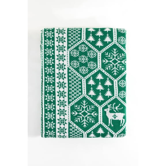Koza Home Destino Green New Year Christmas Patterned Tv Blanket 130x170 2026 130 x 170