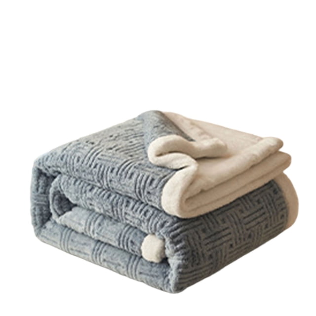 Blue Fleece Throw Blanket For Couch Soft Warm Fluffy Cream Solid Color 59X40 Inches 100 Polyester Decorative Giftable Blanket Year Round Use Blue
