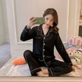 thumbnail image 3 of Pijama de Seda para Mujer, Conjunto con Cuello Vuelto - Talla G., 3 of 7