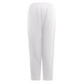 thumbnail image 4 of QLEICOM Womens Slacks Women's Relaxed Fit Straight Leg Pants Fashion Summer Loose Cotton And Linen Pocket Solid Trousers Pants Work Cargo Casual Pants Wide Leg Pants Relaxed Fit Trousers White L, 4 of 5