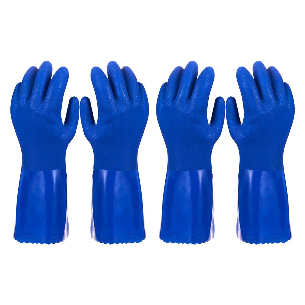 Pack of 2 Pairs Household Gloves Cotton Lined Dish Gloves