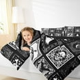 thumbnail image 4 of Manfei Halloween Skull Bat Bedding Comforter Set,Funny Ghost Twin Comforter Sets,Damask Flower Bedding Set,Super Cozy Room Decoration Reversible,2pcs, 4 of 8