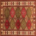 thumbnail image 1 of Ahgly Company Indoor Square Oriental Orange Industrial Area Rugs, 8' Square, 1 of 4