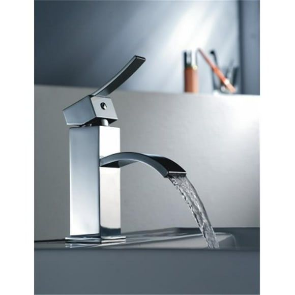 Dawn Kitchen & Bath AB78 1258BN Single-Lever Square Lavatory Faucet with Sheetflow Spout - Brushed Nickel