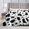 thumbnail image 6 of YFYANG Anti-Pilling Ultra-Soft Micro Fleece Cover Blanket for Bed Sofa, Black Cow Pattern Throw Blanket for All Seasons, 60"x50", 6 of 9