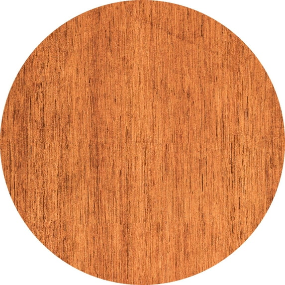 Ahgly Company Indoor Round Abstract Orange Modern Area Rugs, 8' Round