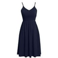 thumbnail image 4 of POTETI Dresses for Women 2025 Party Vacation Dresses for Women Summer Seaside Sling Sleeveless V-Neck Solid Color Casual Dress Midi Sun Dresses for Women, 4 of 7