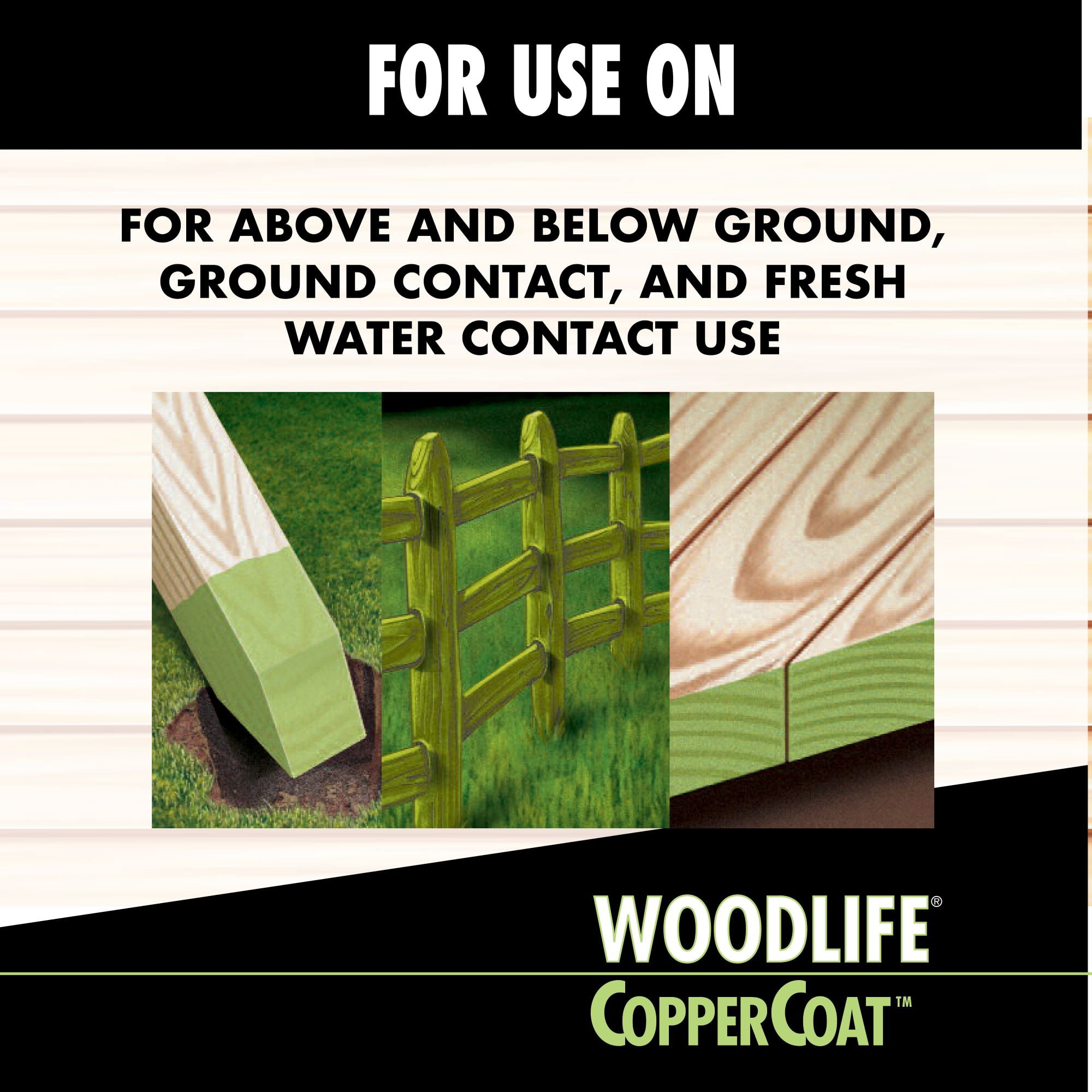 Above or Below Ground, Wolman Woodlife CopperCoat Green Exterior Wood Preservative- 5 Gallon