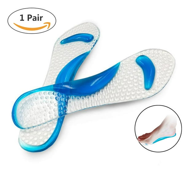 3/4 Shoes Inserts Cushion Pads Silicon Gel Arch Support Insole for Lady NonSlip 1 Pair