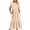 Beige, variant on Womens Summer Casual T Shirt Dresses Short Sleeve Swing Dress Crewneck Solid Tiered Dress Mid-Length Layered with Pocket