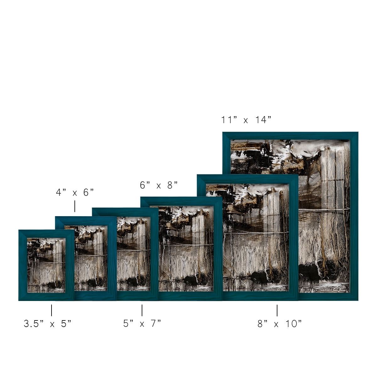 Continuum II -Framed Print w/glass-Ocean Blue