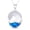 Faux Blue Opal, variant on Seawave Surfing & Beach-Life Charm Created Chalcedony & Cubic Zirconia CZ Crystal 32x23mm (1.3x0.9in) Pendant & Chain Necklace in .925 Sterling Silver w/ Rhodium