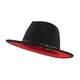 thumbnail image 3 of Sombreros Fedora de ala ancha para mujeres y hombres, sombrero de vestir de dos tonos, sombrero Panamá de fieltro en dos tamaños adultos JM, 3 of 4