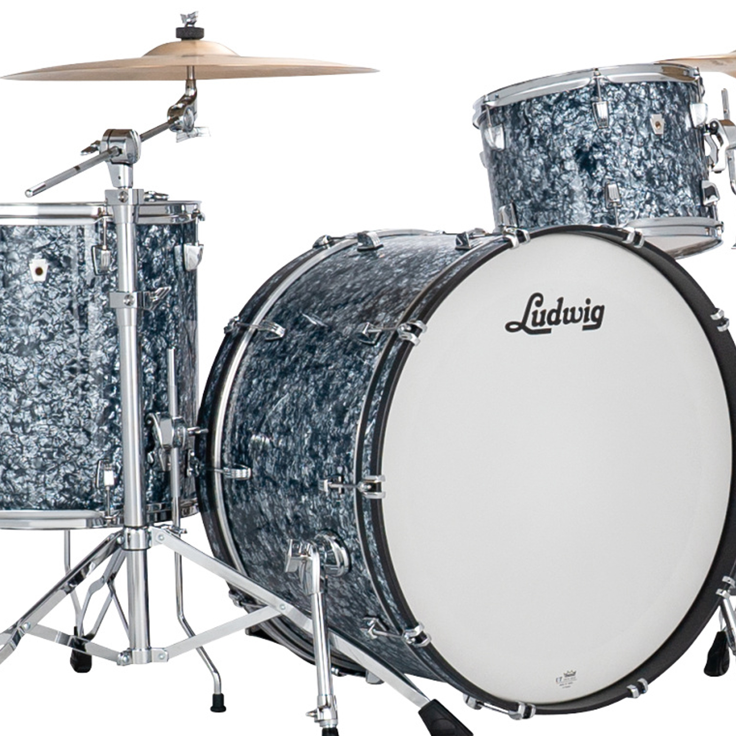 Ludwig NeuSonic 3-Piece Pro Beat Shell Pack With 24" Bass Drum Satin Blue Pearl