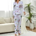 thumbnail image 2 of Top-kevin Women Long Sleeve Pajama Set Comfy Pjs Sets Champagne Bottles Glasses Stars 2 Piece Lounge Set, 2 of 12