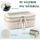 thumbnail image 3 of Clear Makeup Bag, Double Layers Clear Cosmetic Bag, Clear Toiletry Bag, Leather Clear Travel Bags Organizer with Zippers for Toiletries, 3 of 5