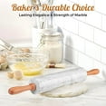 thumbnail image 5 of Polished Marble Rolling Pin With Wooden Handles Holder Base Stand,15 Inch Marble Rolling Pins for Pie Crust,Cookie,Pasta (White), 5 of 6