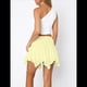 thumbnail image 5 of Falda Corta Plisada con Volantes Y2K de Encaje de Tiro Bajo para Mujer, Falda Asimétrica Holgada, Falda de Media Falda de Hada. Amarillo M, 5 of 7