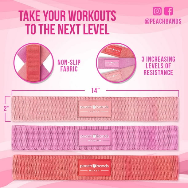 Peach Bands Hip Band Set Fabric Booty Resistance Bands for Leg and Butt Workouts Walmart