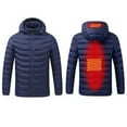 thumbnail image 2 of Heated Jackets for Men Women, Soft Shell Heated Outerwear Electric Heating Coat Heated Body Warmer 2 Heat Zones Blue L, 2 of 5