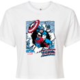 thumbnail image 3 of Marvel Captain America - Comic Book Panels - Juniors Cropped Graphic T-Shirt, 3 of 5
