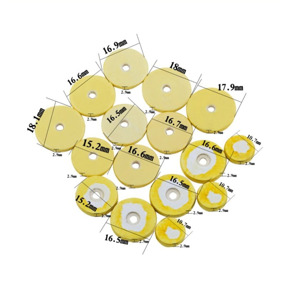 16 Pack Flute Pads Flute Leather Pads Yellow Flute Leather Pads