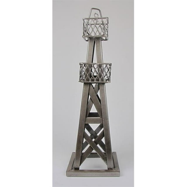 Metrotex Conçoit 29569 Acier Fait à la Main Huile Derrick Table Décor-Pewter Finition de Revêtement en Poudre