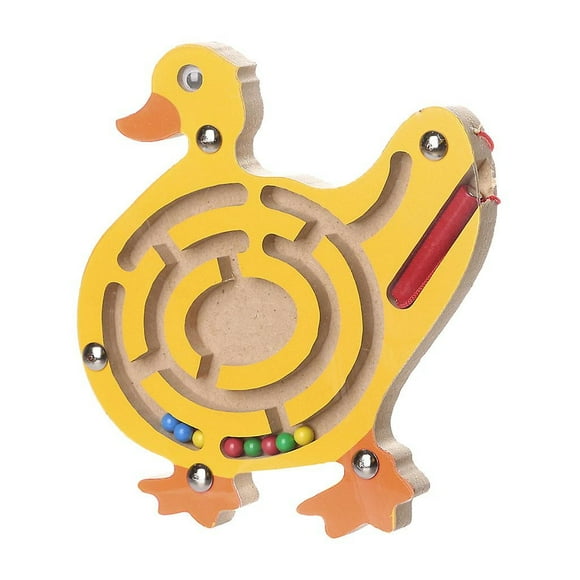 Laberinto magnético HUOGUO, tablero de madera para niños, 15 x 14 x 1,2 cm