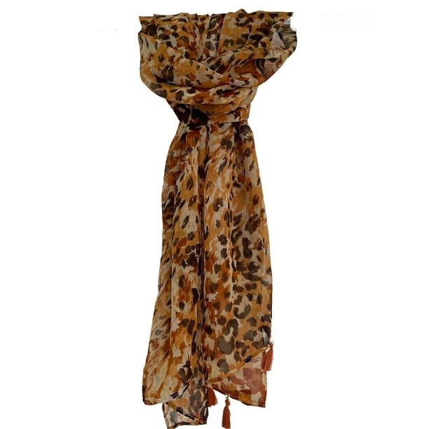 Animal Print Scarf with tassels Walmart