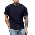 thumbnail image 2 of ShomPort Mens Short Sleeve Tops Gym Workout Solid Color T Shirts Regular Athletic Round Neck Tee Summer Daily Tee, 2 of 6