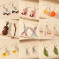 thumbnail image 1 of Korean Lovely Fruit Tea Cup Earrings Creative Funny Crystal Tea Cup Fun Earring, 1 of 6