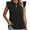 Black, variant on Chiclily Womens Summer Tops Short Sleeve V Neck Blouse Black Large Loose Casual Drawstring Work Shirts