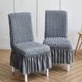 thumbnail image 6 of KBOOK Chair Slipcover Pleated Ruffled Skirt Dining Chair Cover Protector, Light Gray, 6 of 6