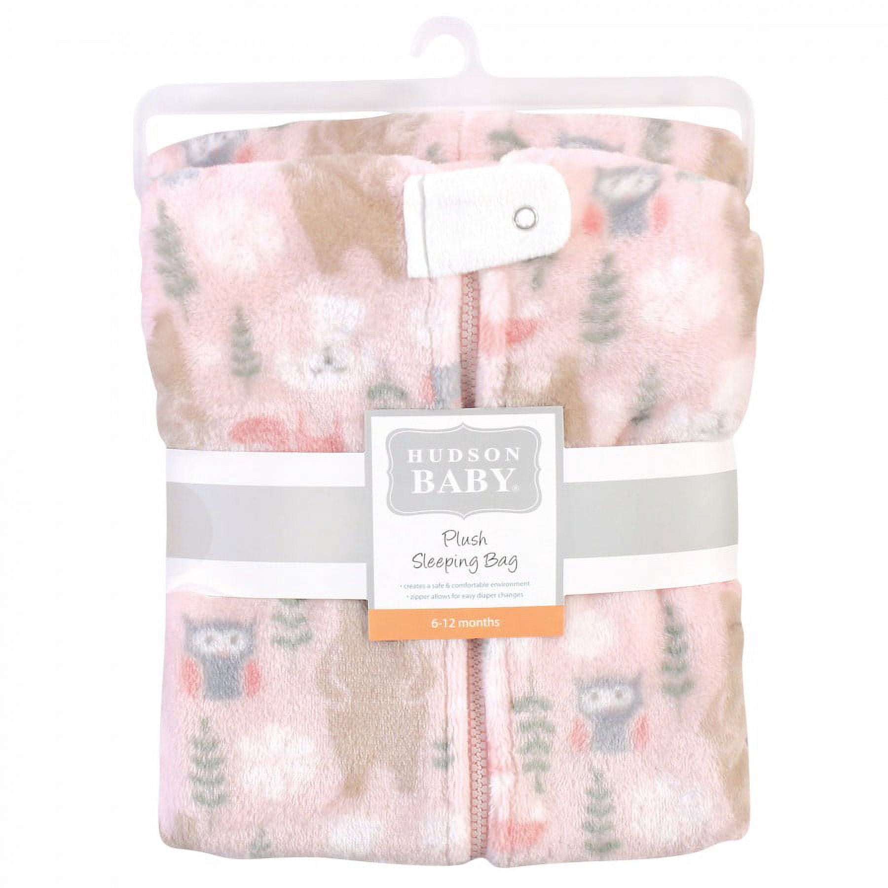 Hudson Baby Infant Girl Plush Sleeping Bag, Sack, Blanket, Girl Forest, 0-6 Months