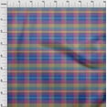 thumbnail image 3 of oneOone Cotton Jersey Blue Fabric Madras Check Craft Projects Decor Fabric Printed By The Yard 58 Inches Wide, 3 of 4