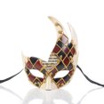 thumbnail image 1 of Hand Painted Venetian Antique Checkered Masquerade Mask for Halloween Costume, 1 of 6