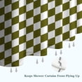 thumbnail image 6 of Olive Green and White Checkerboard Pattern Shower Curtain 36"x72" ,Bathroom Decorative Shower Curtains Set with 12 Hooks,Modern Waterproof Washable Shower Curtain, 6 of 6